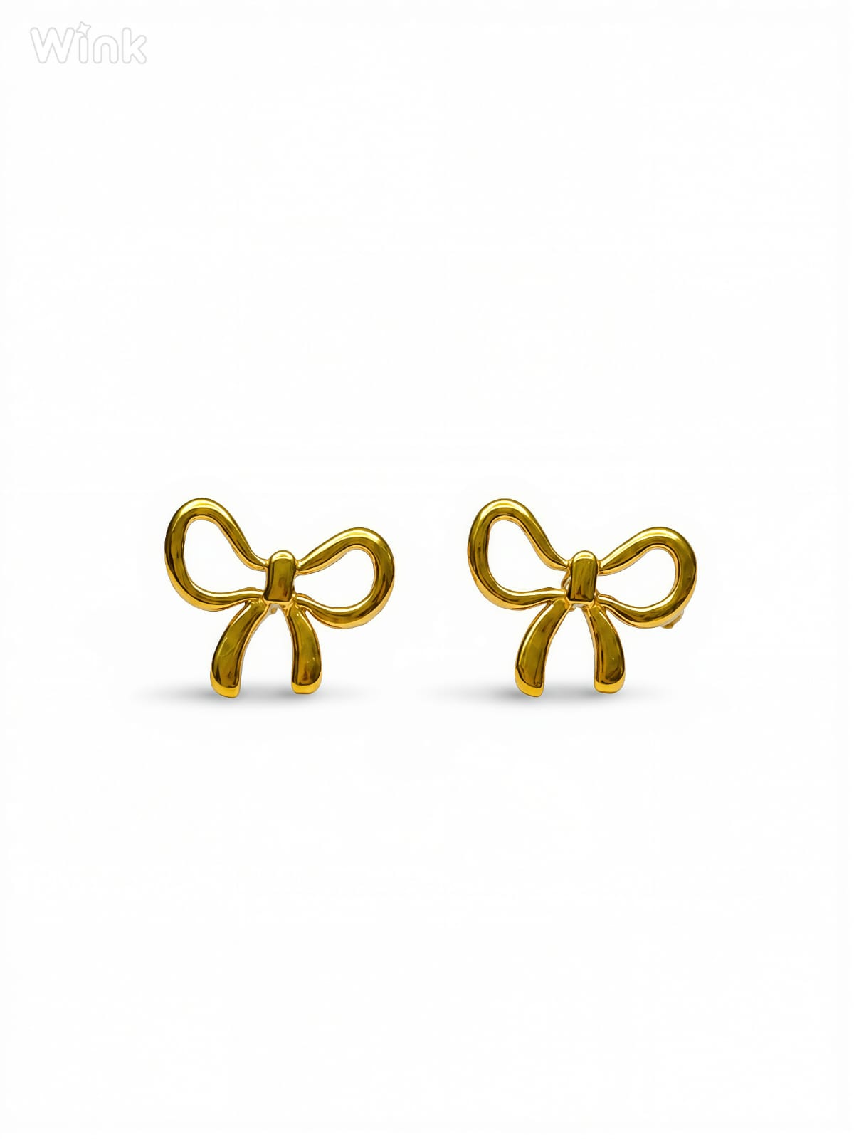 Gold Bow Stud Earrings