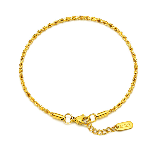 Luxury Gold-Tone Rope Chain Bracelet