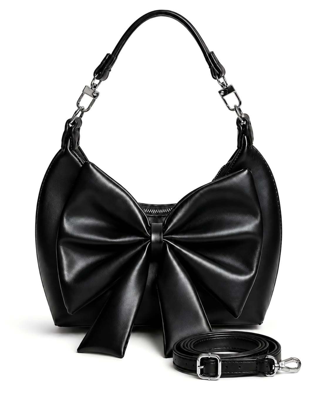 Luxury Black Bow Shoulder Bag for Women