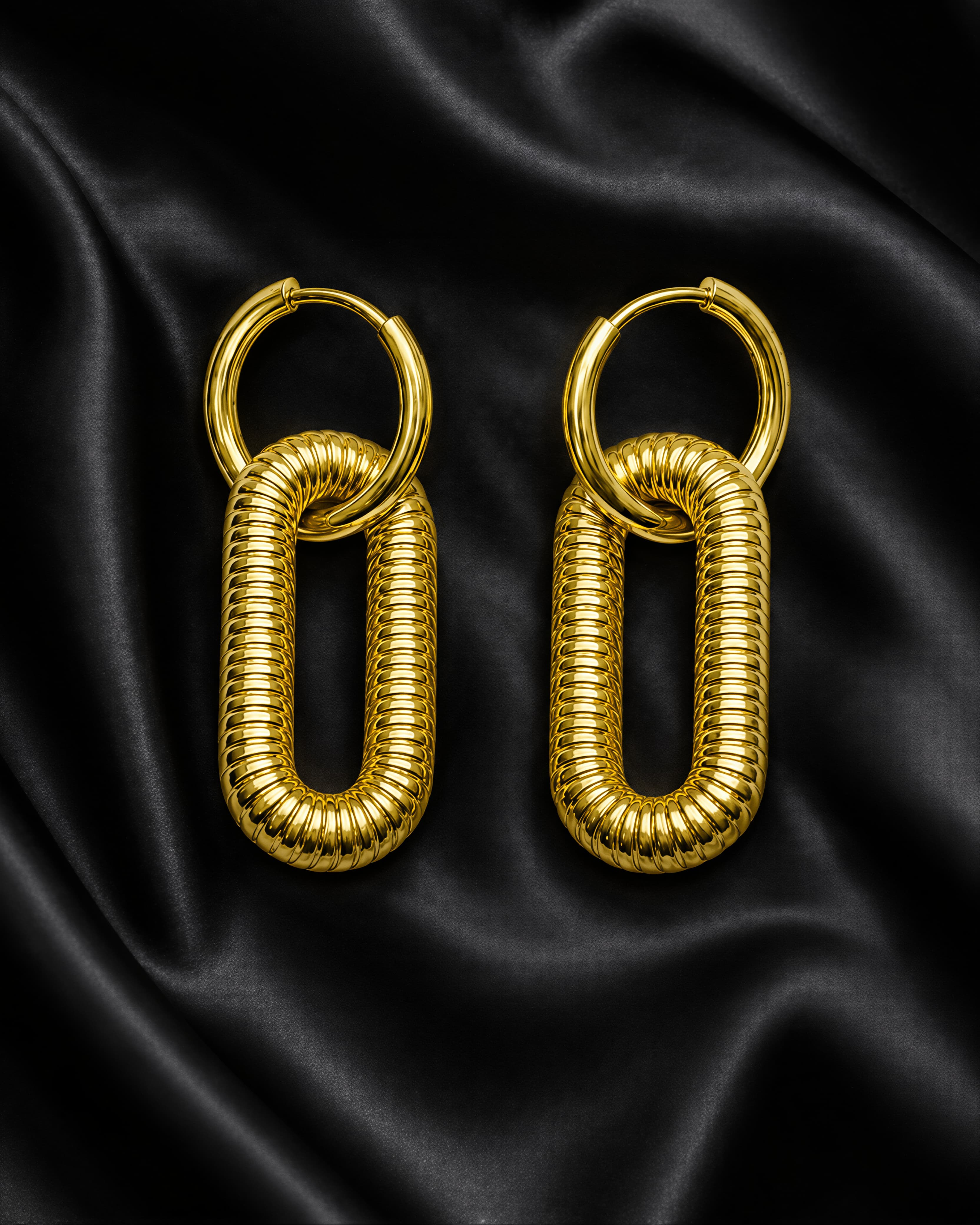 Gold Link Drop Earrings