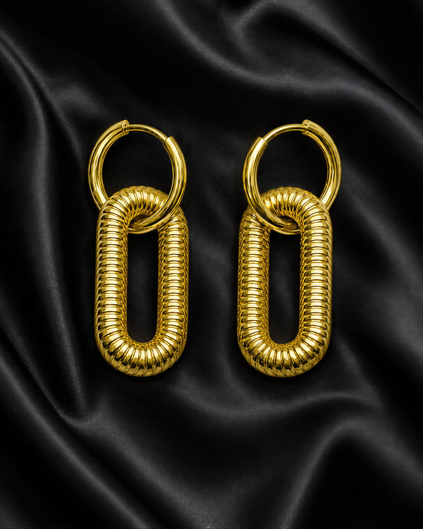 Gold Link Drop Earrings