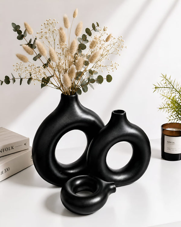 Black Decorative Vase Se