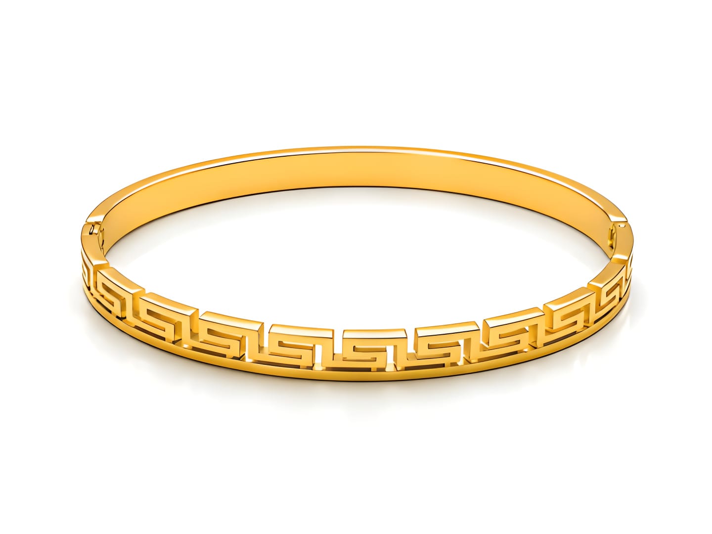 Luxury Gold-Tone Greek Pattern Bangle