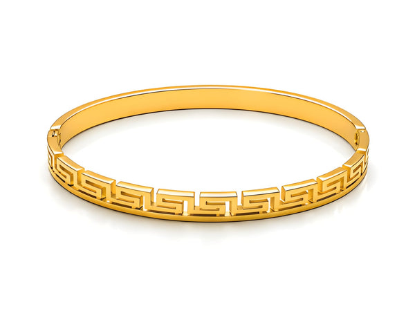 Luxury Gold-Tone Greek Pattern Bangle